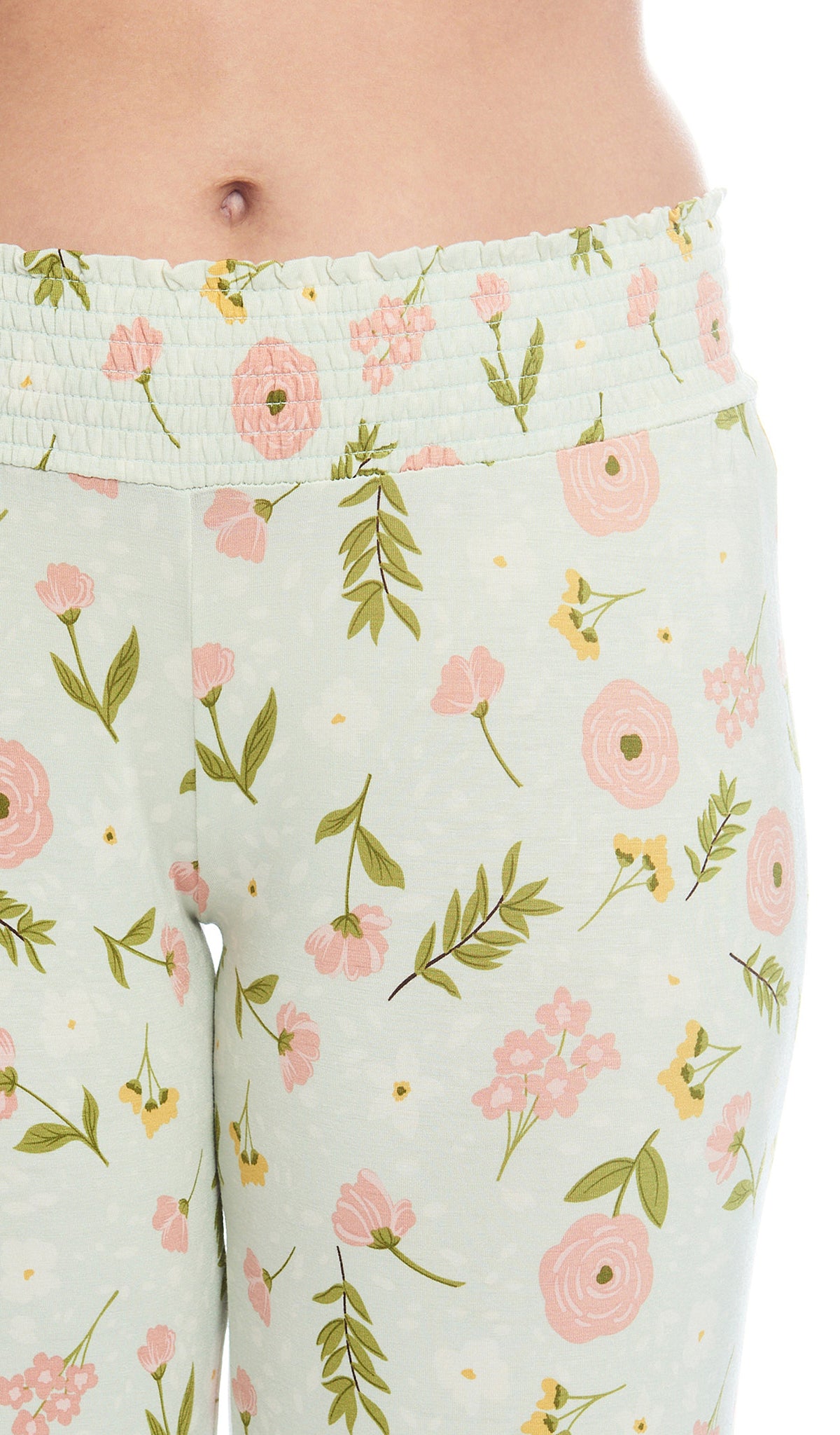 Carnation Laina 2-Piece Set, detailed shot of smocked elastic waistband.