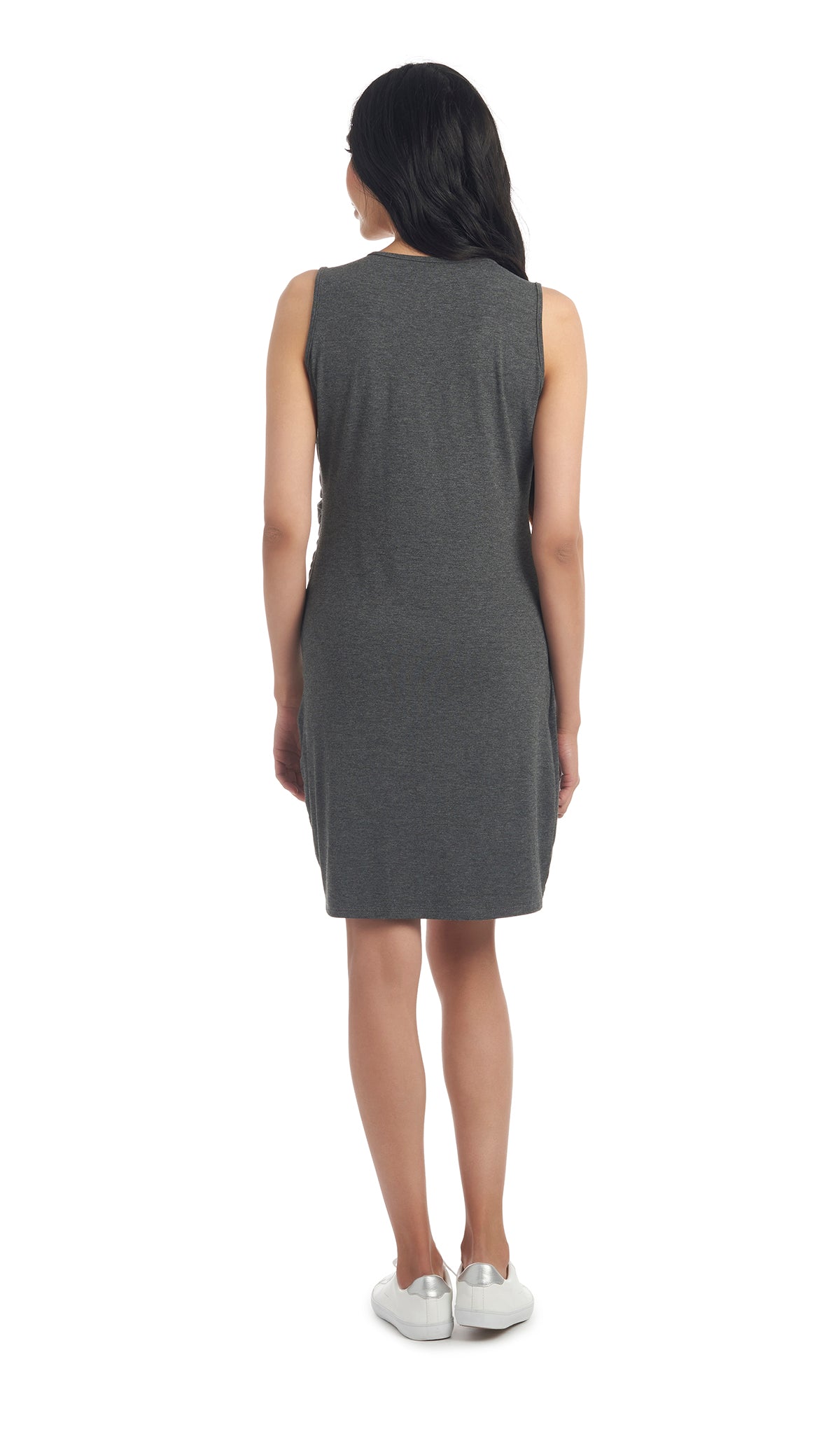 Charcoal Tamara. Back shot of woman wearing Tamara dress.