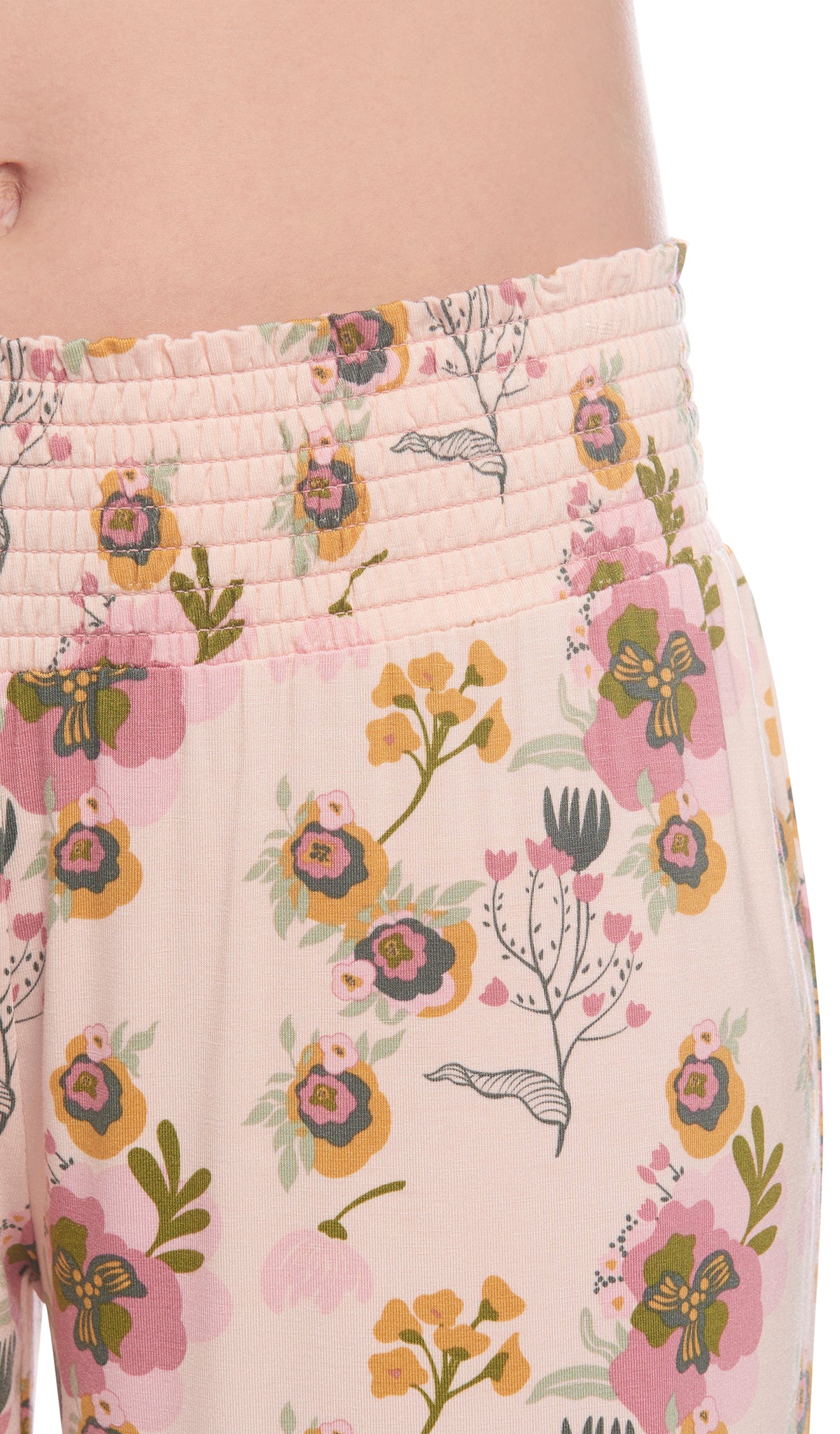 Camellia Analise 3-Piece Set, detailed shot of smocked elastic waistband.