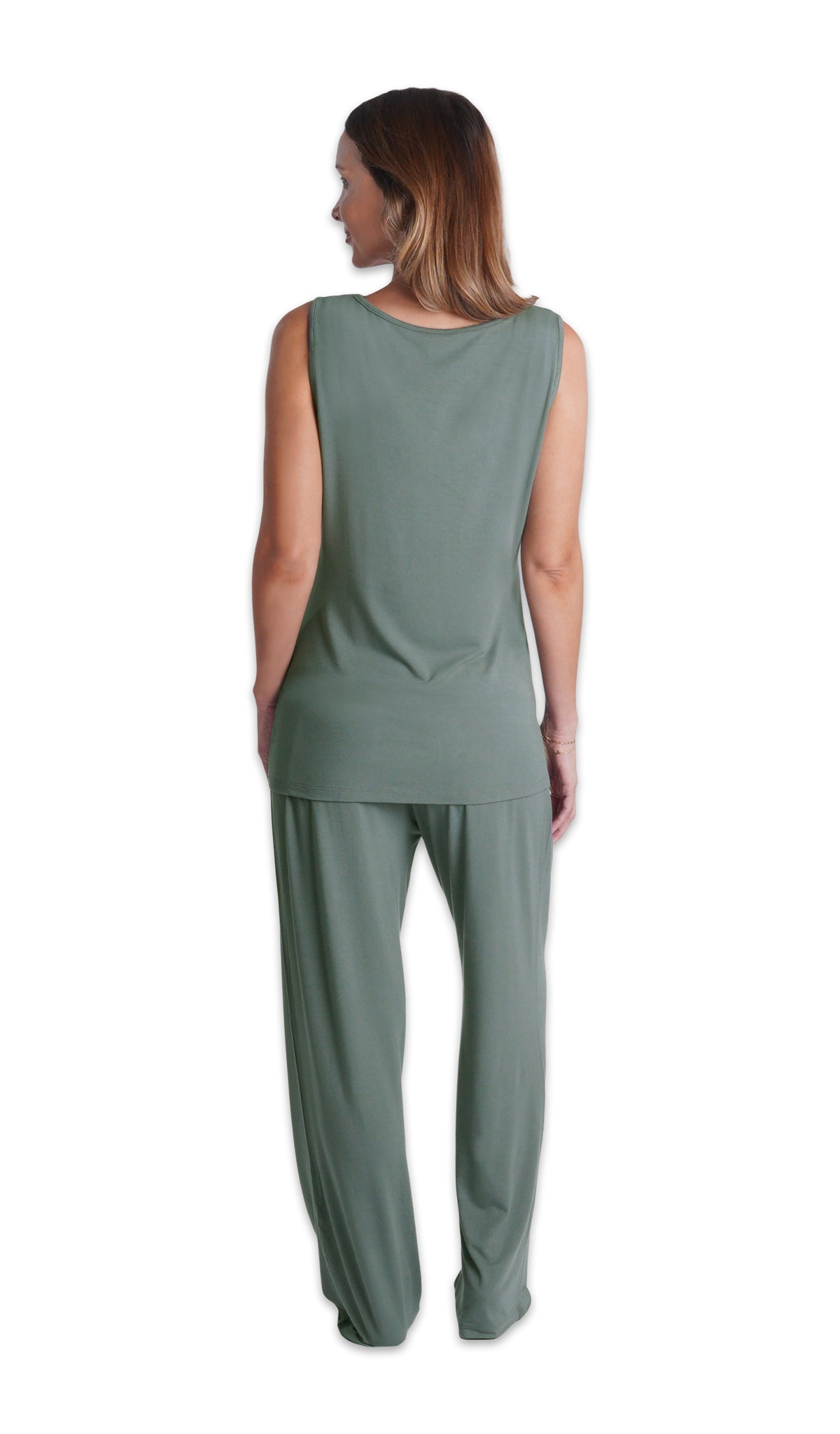 Fog Analise 5-Piece Set, back shot of woman wearing tank top and pant.