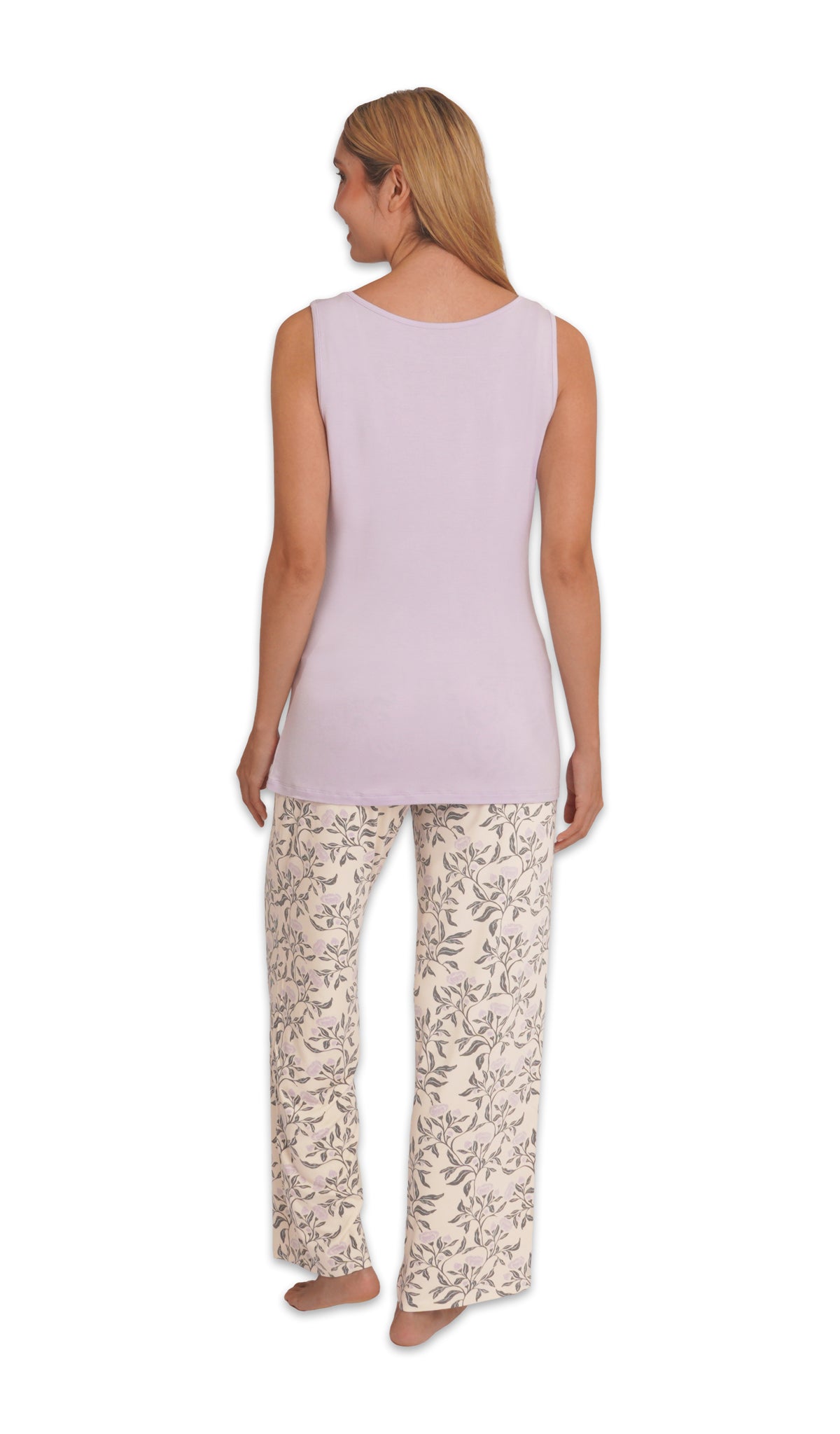 Poppy Analise 3-Piece Set, pregnant woman wearing criss-cross bust tank top and pant.