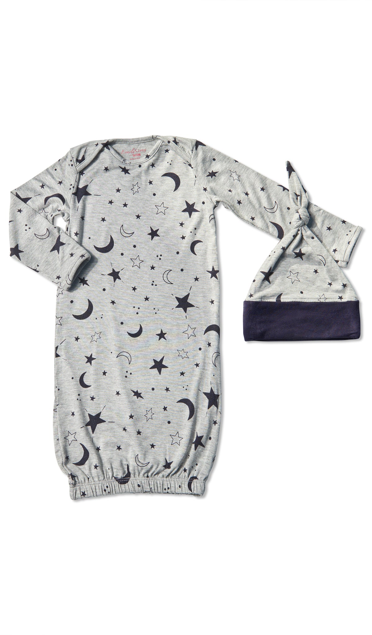 Twinkle Night Analise 5-Piece Set, gown and knotted hat for baby.