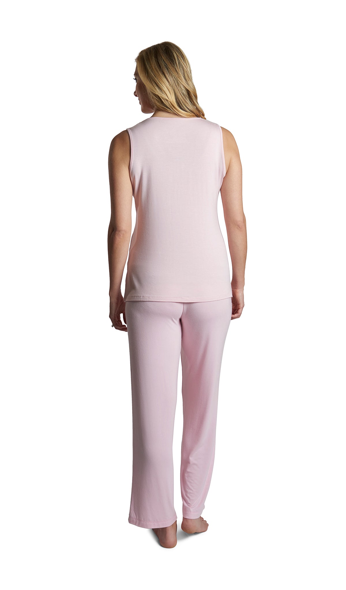 Blush Analise 5-Piece Set, back shot of woman wearing tank top and pant.