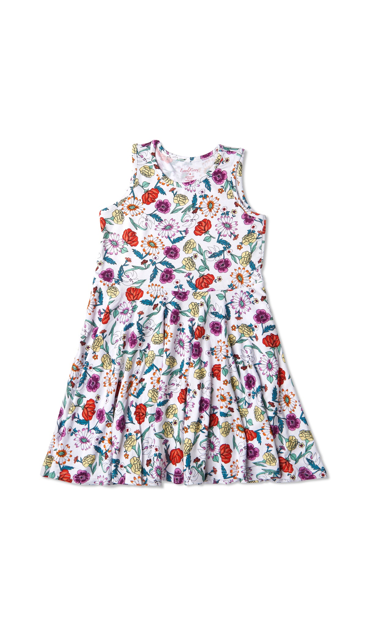 Zinnia Lucia Kids Twirly Dress. Tank dress with twirly skirt.